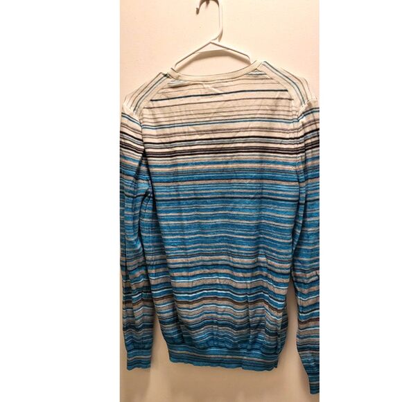 Hugo Boss Men's Sweater Blue/White Stripes Size Large - Picture 3 of 4